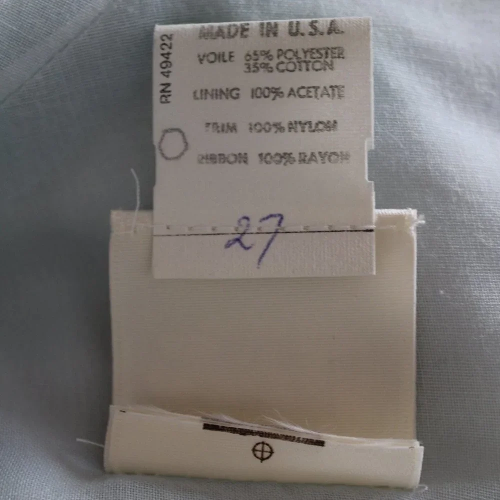 (EUC) Vintage Gunne Sax Jessica Icy Blue White & Lace Accent Prairie Maxi, SZ 13 - Picture 9 of 10